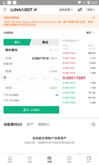 交易界面示意图