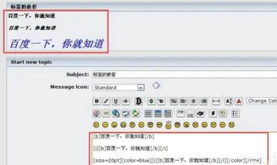 论坛编辑器界面示意图