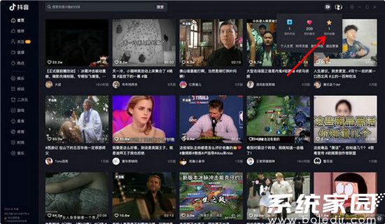 抖音PC版界面示意图