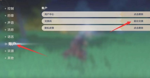 兑换界面路径示意图
