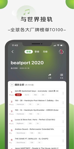 电子音乐播放界面