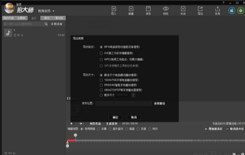 拍大师操作界面示意图